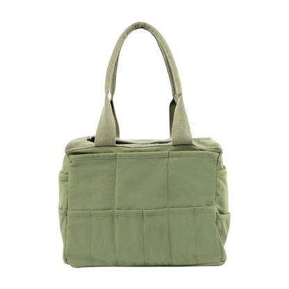 Soolla Studio Bag: Art Supply Storage Organizer & Pottery Tool Bag, Washable Tote, Yarn Bag, Crochet, 30 Pockets, 15+ Colors - color: Ganja Green
