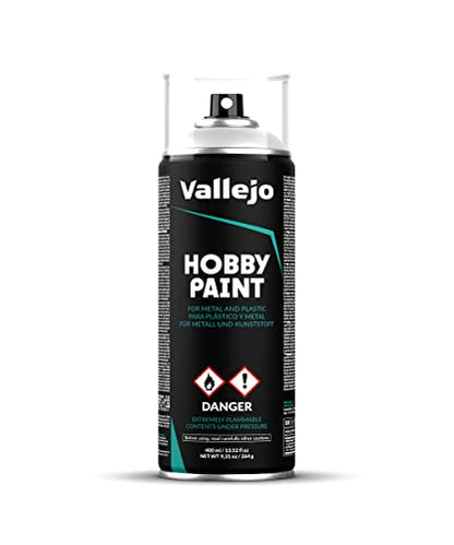 Vallejo - Hobby Paint Spray Basic Primer | Grey 400 ml. (13.52 fl.oz.) | Perfect Matt and Self Levelling Finish - style: Grey 400 ml. (13.52 fl.oz.)