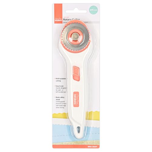 BiraBira Rotary Cutter, 45mm Dotted Line Cut, Steel Stick Fabric Cutter - size: Dotted Line Cut
