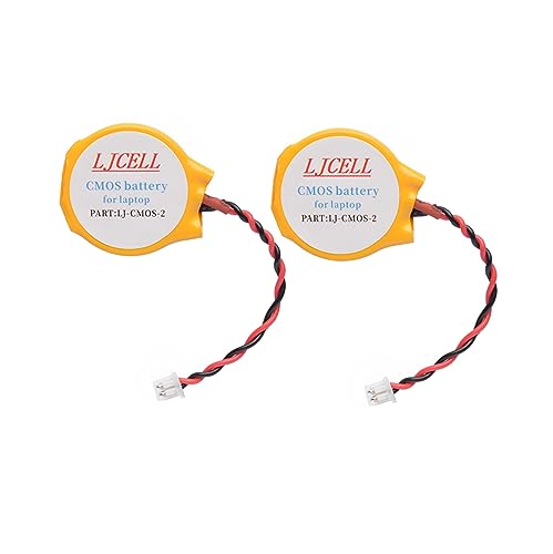 2PCS CMOS Battery for Intel NUC Laptop Backup PS2 PS3 BIOS RTC CR2032 Battery with 2 Wire Cable and Connector - size: 2-PACK, style: CMOS-CR2032-2