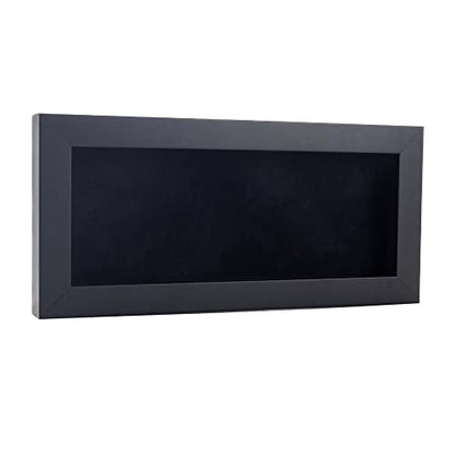 14x22 Shadow Box Frame Black Wood | with a 3/4" Usable Display Depth | Includes a Black Real Suede Texture Acid-Free Backing Board, UV Resistant Acrylic, and Hanging Hardware