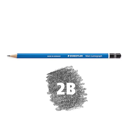 STAEDTLER Mars Lumograph 2B Graphite Art Drawing Pencil, 6 Pencils - size: 6 Count (Pack of 1)