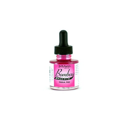 Dr. Ph. Martin's Bombay India Ink (3BY) Ink Bottle, 1.0 oz, Magenta, 1 Bottle