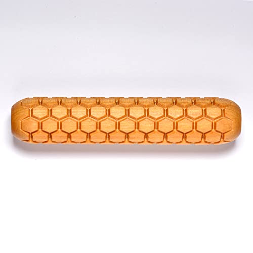 MKM Pottery Tools Wood Big Hand Rollers for Clay (BHR-58 Honeycomb) - color: BHR-58 Honeycomb