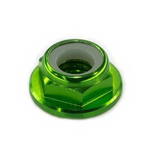 30pcs FPV M5 Nuts CW Self-Locking Lock Nuts Flanged Nylon Insert Aluminum Alloy for FPV Parts Quadcopter Motor Prop Adapter RC Racing Drone, Green - color: Green, size: M5