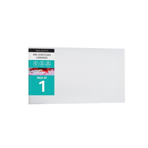 PIXY CANVAS Value Pack of 1 Stretched Canvas 9x18 inch, 3/4 (0.75) inch deep for Your Paintings/Artwrok/Wall Art/Wall Decor (Pack of 1 Canvas, 9 x 18 inch, Landscape) - size: 9 x 18 inch, style: Pack of 1