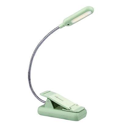 VAVOFO Rechargeable Reading Light, Clip on Book Light for Reading in Bed - color: Avocado Green