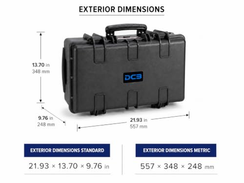 DCB Cases - Element 5573F Waterproof Hard Case with Foam Insert - IP67 Dustproof | Impact-Resistant | 22 x 14 x 10 Ext Dim | Pressure Valve | Protective Equipment Storage Case with Pick & Pluck Foam