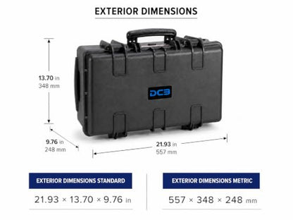DCB Cases - Element 5573F Waterproof Hard Case with Foam Insert - IP67 Dustproof | Impact-Resistant | 22 x 14 x 10 Ext Dim | Pressure Valve | Protective Equipment Storage Case with Pick & Pluck Foam