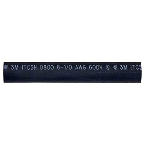 Heavy Dual Wall 3M Adhesive-Lined Heat Shrink Tubing 3:1 Black .80" ID 8-1/0 AWG - 6" Inch 1 Each - Made in USA - size: 8-1/0 AWG, style: Black