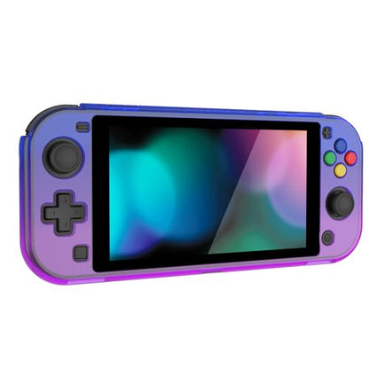 PlayVital ZealProtect Protective Case for Nintendo Switch Lite, Ergonomic Grip Hard Cover - Shock-absorbent Anti-Scratch with Screen Protector & Thumb Grip Button Caps, Gradient Translucent Bluebell - color: Gradient Translucent Bluebell