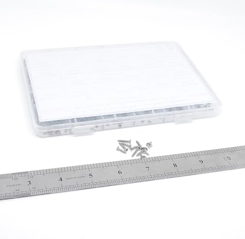 1200PCS M1-M2.2 304 SS Phillips Flat Head Tiny Self Tapping Screw Kit - size: M1 M1.2 M1.4 M1.7 M2 M2.2