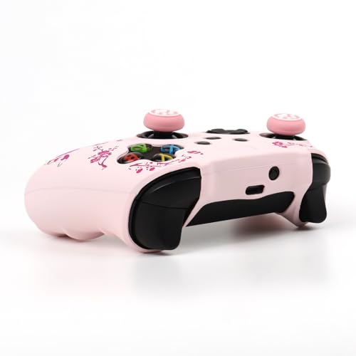 Cat Among Blossoming Branches Skin Compatible with Xbox Series X Wireless Controller, RALAN Protector Case， Customised Thumb Grips Cap - color: Cat Pink