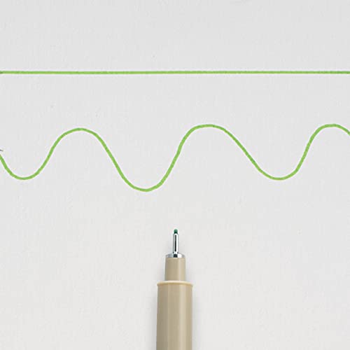 SAKURA PIGMA MICRON 05 FINELINER PEN, 0.45MM LINE WIDTH, PACK OF 2 (Fresh Green) - color: Fresh Green