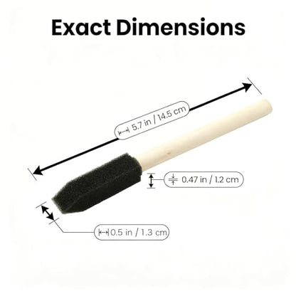 50pcs 1/2" Foam Brush with High Density Foam, mini Foam Brush - size: 1/2 inch 50pcs