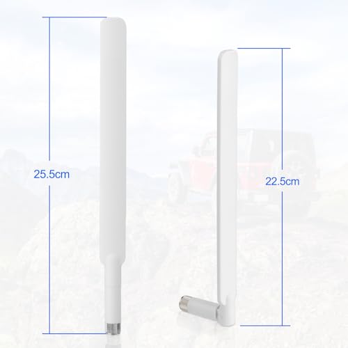 Superbat High Gain 12dBi Dual Band WiFi Antenna 2.4GHz/5GHz 5.8GHz Omnidirectional RP-SMA Antenna White for Router, Wireless Access Point, Security Cameras 2-Pack - color: white