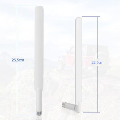 Superbat High Gain 12dBi Dual Band WiFi Antenna 2.4GHz/5GHz 5.8GHz Omnidirectional RP-SMA Antenna White for Router, Wireless Access Point, Security Cameras 2-Pack - color: white