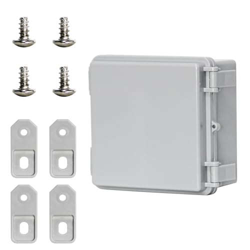 Waterproof Electrical Box - Electrical Junction Box IP66 ABS Weatherproof Plastic Enclosure with Mounting Plate, for LED Lights Solar Panels CCTV Cameras Gray Cover(5.1"x5.1"x3") - color: Grey Cover, size: 5.1"x5.1"x3"