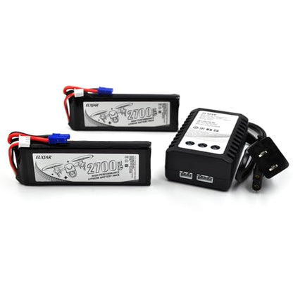 (2-Pack) 7.4V 2700mAh 10C Li-Po Battery for Hubsan X4 H501S, H501C