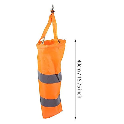 HEEPDD Airport Windsock, 15. Orange Fluorescent Wind Direction Measurement Sock with Reflective Belt for Outdoor Use
