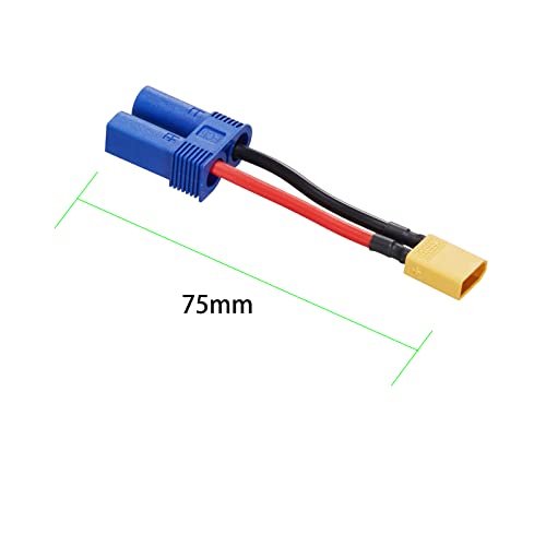 XT30 Male to EC5 Female Connector Adapter,XT30-EC5 Extension Cable - size: XT30 Male-EC5 Female