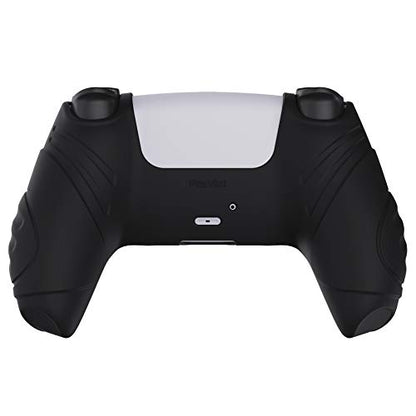 eXtremeRate PlayVital Guardian Edition Black Ergonomic Soft Anti-Slip Controller Silicone Case Cover for ps5, Rubber Protector Skins with Black Joystick Caps for ps5 Controller - color: Black