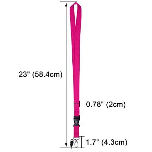 Wisdompro Office Lanyard, 5 Pack 23 inch Neck Strap Lanyards - Hot Pink - color: 5pack Hotpink