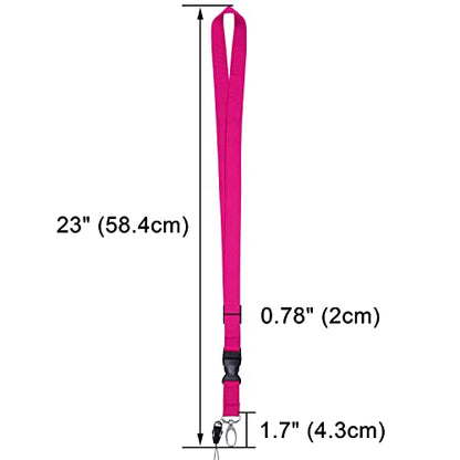 Wisdompro Office Lanyard, 5 Pack 23 inch Neck Strap Lanyards - Hot Pink - color: 5pack Hotpink