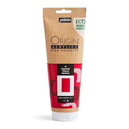 PEBEO Origin 240ml (8.11 oz) Acrylic Paint, Primary Red - color: Primary Red