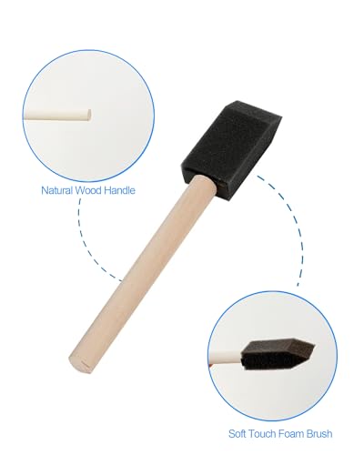 WAFJAMF 10 Pack Poly Foam Paint Brushes 1 Inch Sponge Painting Set Black - size: 10 Pcs