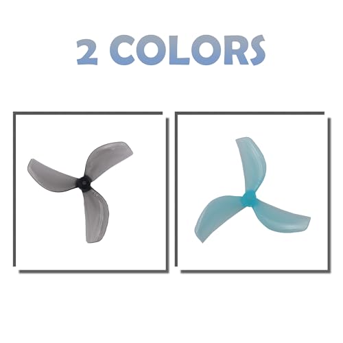 RC Propeller Gemfan 45mm 3-Blade Propeller for RC FPV Drone(Grey+Blue) - color: Grey+blue