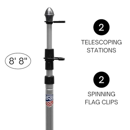 Telescoping Aluminum Portable Flagpole - style: Flagpole-To-Go 9' Portable Flagpole
