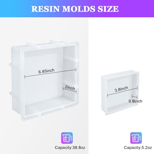 Large Square Resin Molds, Square Silicone Mold for Epoxy Resin - size: Square Resin Molds