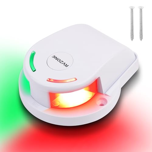 RVZONE White IP67 LED Boat Navigation Light, Red & Green for Pontoon Yacht - color: White