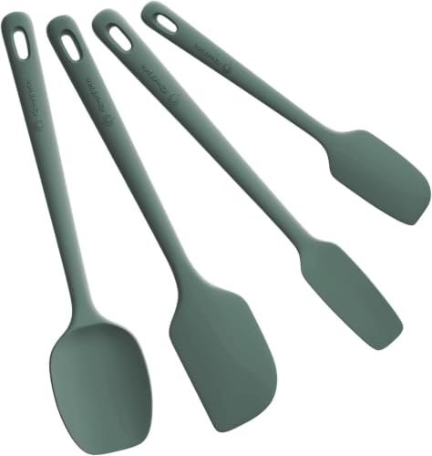 ChefAide 4 Pieces Silicone Spatulas Set, Heat Resistant Rubber Spatula - color: Dried Thyme, size: 4 pieces