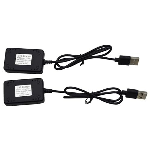 Blomiky 2 Pack 11.1V 2000mA XH-4P Plug USB Charge Cable for 3S Lipo Battery /11.1V 2A USB 2