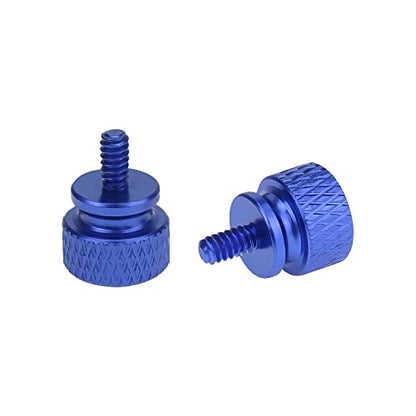 HELIFOUNER 10 Pieces 6-32 Thread, Blue Color Anodized Aluminum Computer Case Thumbscrews, Thumb Screws for Computer Case/Cover/Power Supply/Hard Drives - color: Blue (10 Pieces)