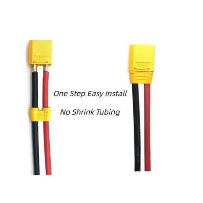 XT90 Connector Set with Solder Point Cover Caps (24pcs) - Upgraded Gold-Plated Copper for RC Vehicles and Electronics
