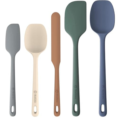 ChefAide 5 Pieces Silicone Spatulas Set, Heat Resistant Rubber Spatula - color: Neutral, size: 5 pieces
