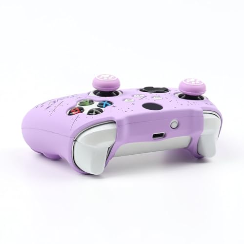 Moonlit Cats with a Loving Heart Controller Skin Compatible with Xbox Series X Wireless Controller, RALAN Protector Case， Customised Thumb Grips Cap - color: MCats Purple