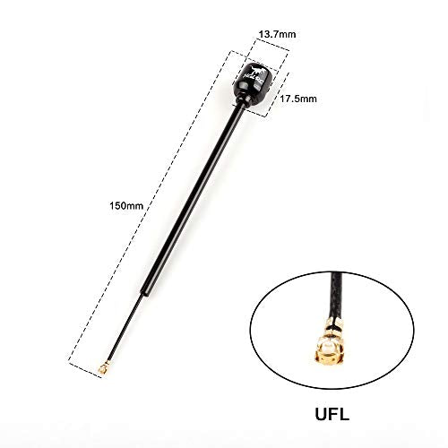 HGLRC LHCP Long Range Antenna FPV Hammer 2.5dBi Mini 5.8G for RC Drone (2pcs Long UFL) - style: 2pcs long UFL