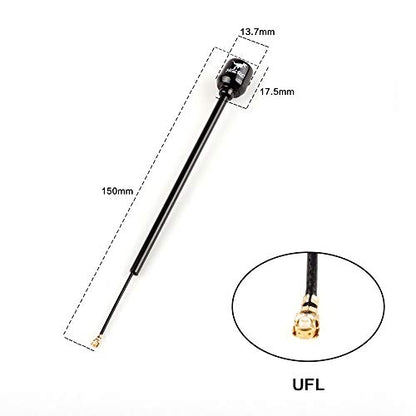 HGLRC LHCP Long Range Antenna FPV Hammer 2.5dBi Mini 5.8G for RC Drone (2pcs Long UFL) - style: 2pcs long UFL