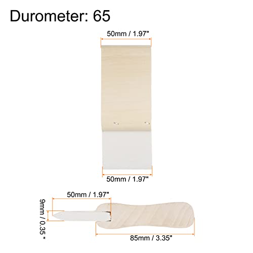 HARFINGTON Screen Printing Squeegee 2 Inch 65 Durometer Rubber Blade Wooden Handle Ink Scraper for Screen Printing Fabric Printmaking - size: 2 Inch