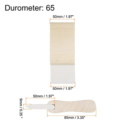 HARFINGTON Screen Printing Squeegee 2 Inch 65 Durometer Rubber Blade Wooden Handle Ink Scraper for Screen Printing Fabric Printmaking - size: 2 Inch