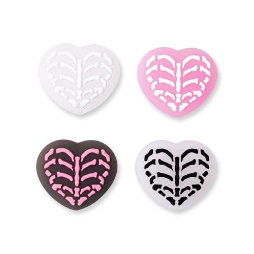 GeekShare Thumb Grips Compatible with Switch 2, 4PCS Anti-Slip Silicone Joystick Caps with Gothic Lace Design for NS2 Controller - Skeleton Heart - color: Skeleton Heart