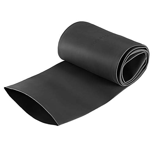 uxcell Heat Shrink Tubing, 60mm Dia 98mm Flat Width 2:1 Rate Shrinkable Tube Cable Sleeve 1m - Black - color: Black, size: 60mm