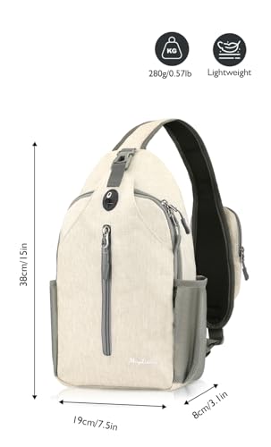 MAYLISACC Sling Bag Reversible Crossbody Chest Daypack Lightweight Hiking - color: Beige