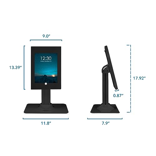 Mount-It! iPad Kiosk Stand, Anti-Theft Steel Countertop Enclosure, Black - color: Black