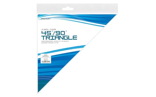 Pro Art Triangle 12" W/Finger Lift 45/90 Clear - color: Clear, size: 12-inch, 45/90 Degrees