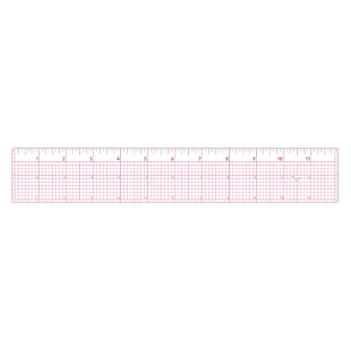YLAZIION Clear Ruler for Sewing 2x12 Inch Easy Read Grid Graph Ruler 1.4mm - style: Upgraded 12" Design Ruler
